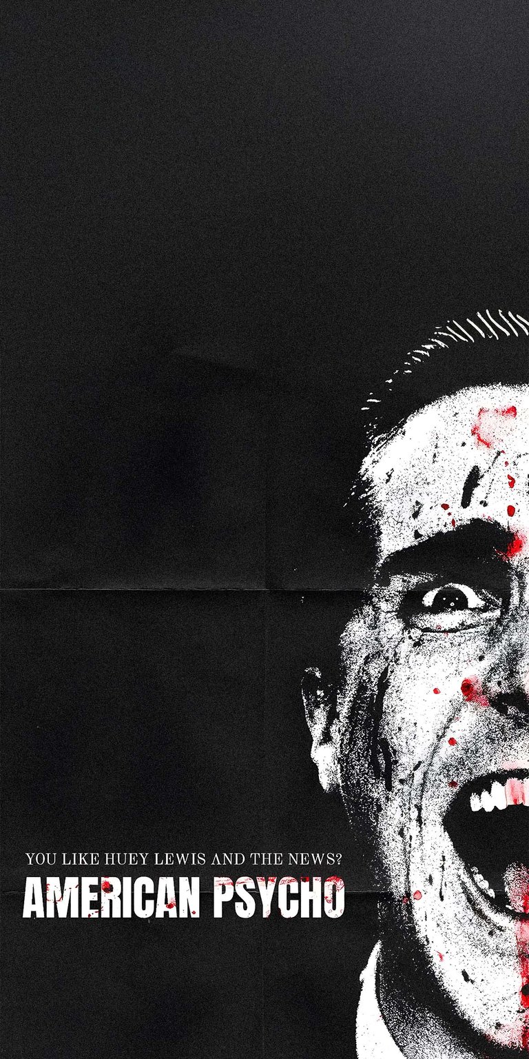 American Psycho Patrick Bateman screaming half face poster wallpapers