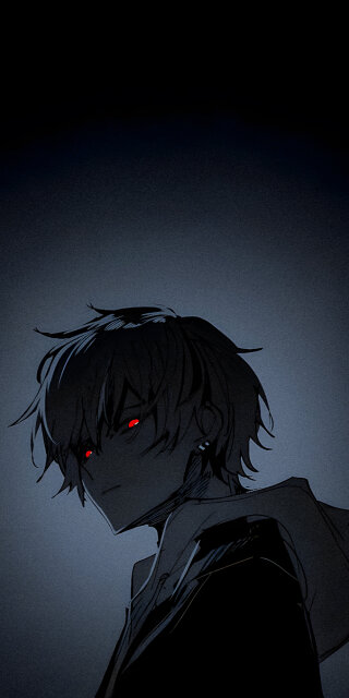 Red Eyes Scary Anime Homie meme wallpaper for iPhone