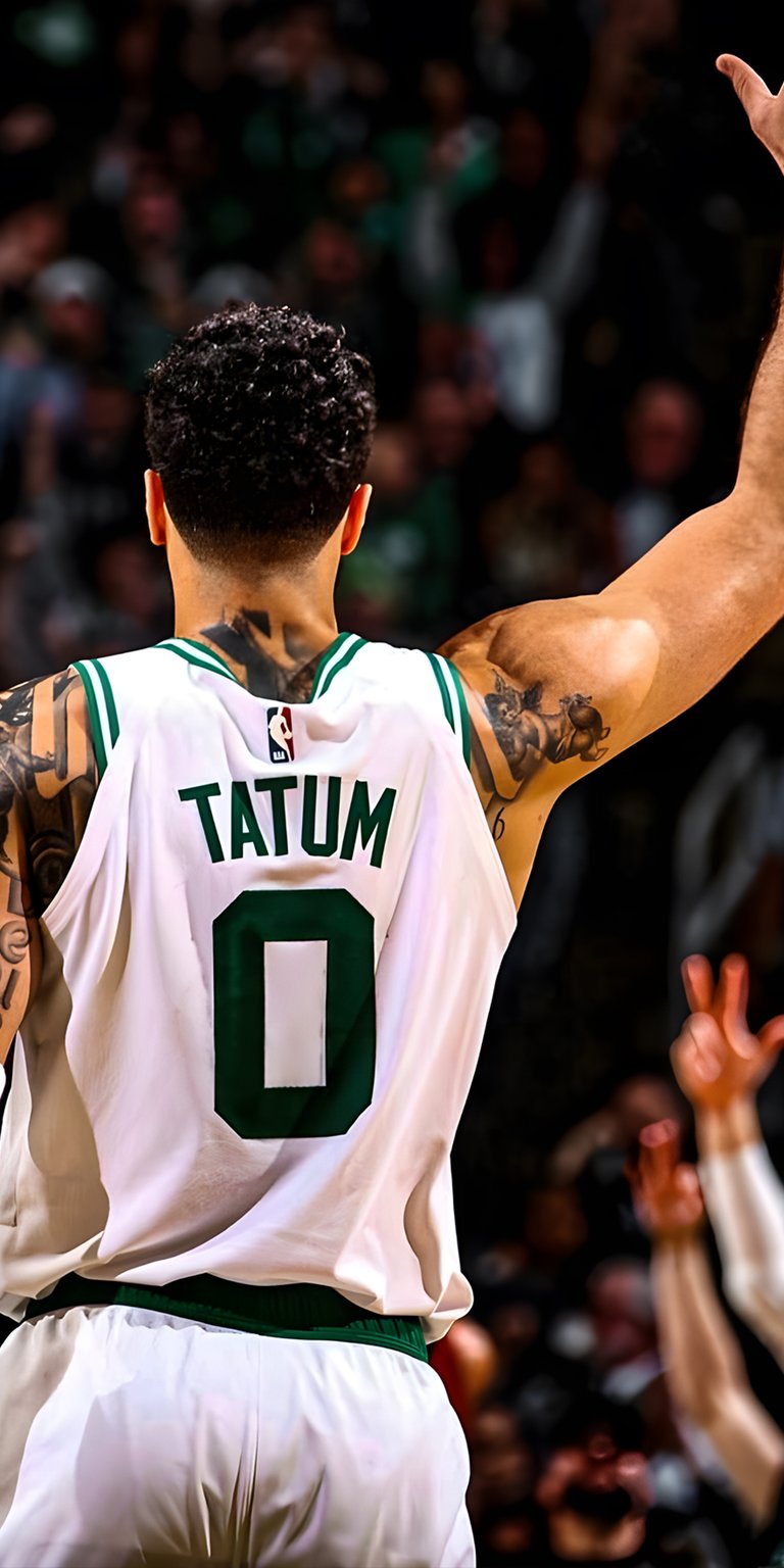 Jayson Tatum waving at the fans wallpaper