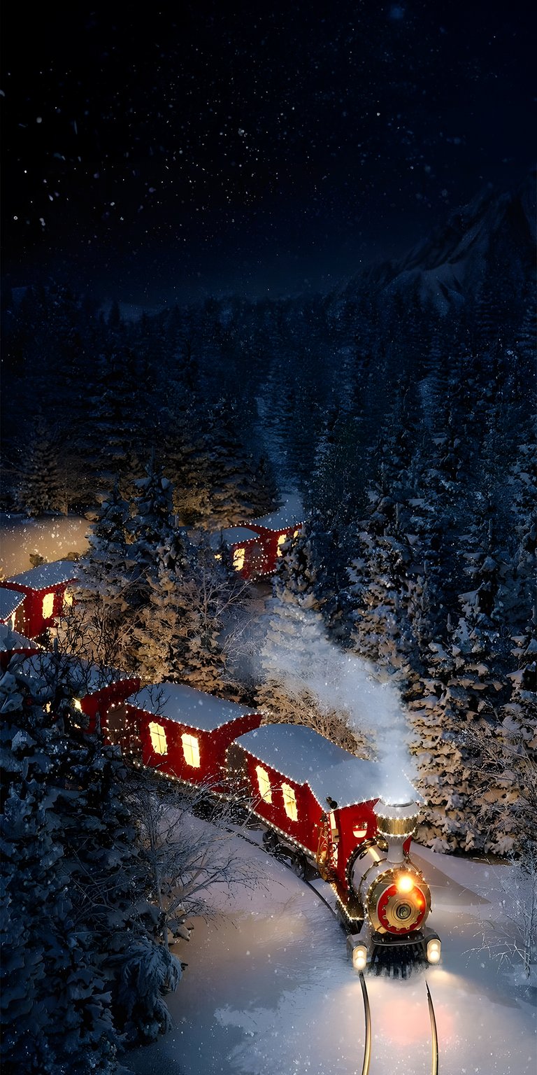 Christmas snow train wallpaper 4k iPhone