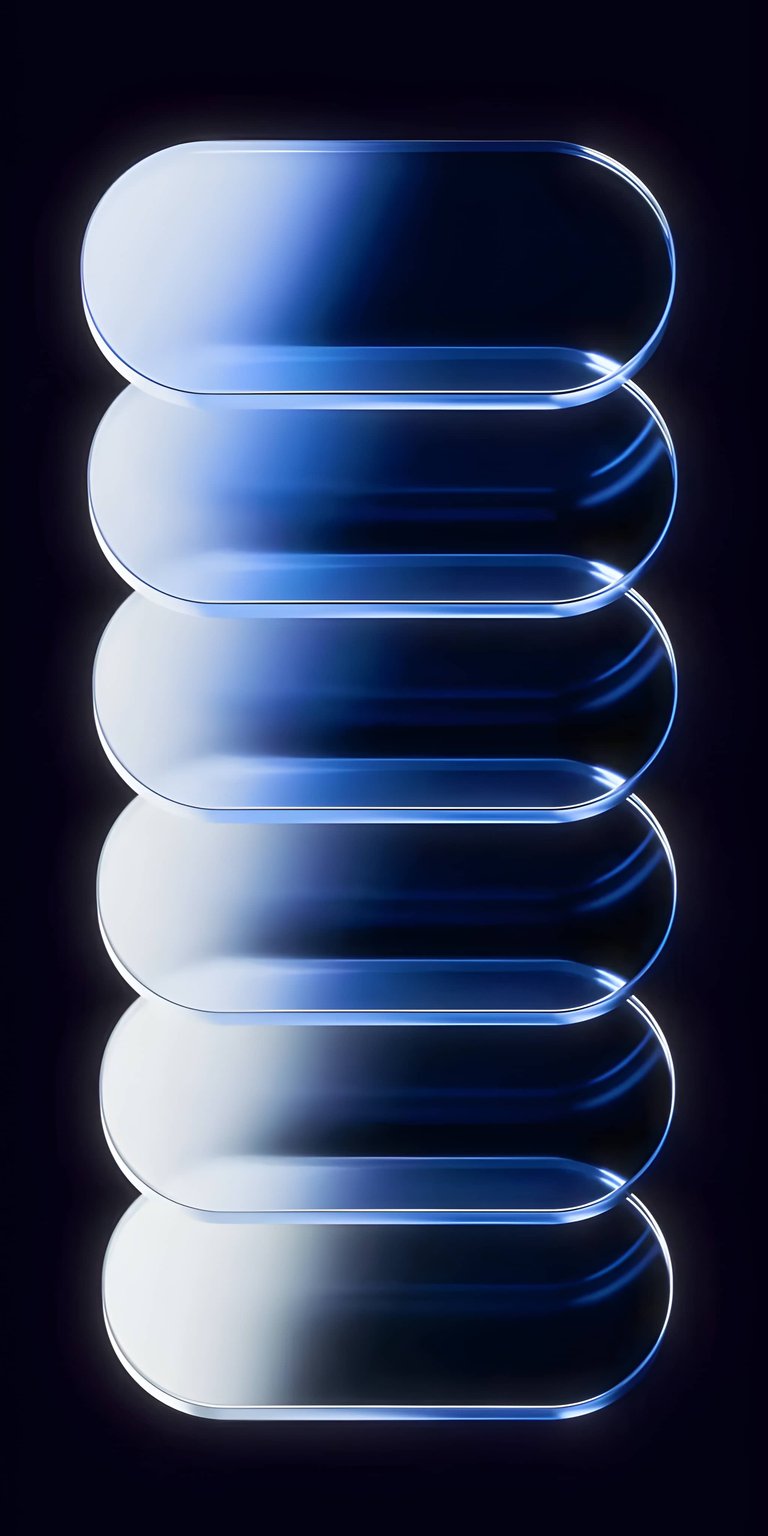 Elevate your iPhone screen with this mesmerizing 4K wallpaper featuring a stack of pillows. The wallpaper showcases luminous blue gradients, rounded shapes, and subtle light reflections.