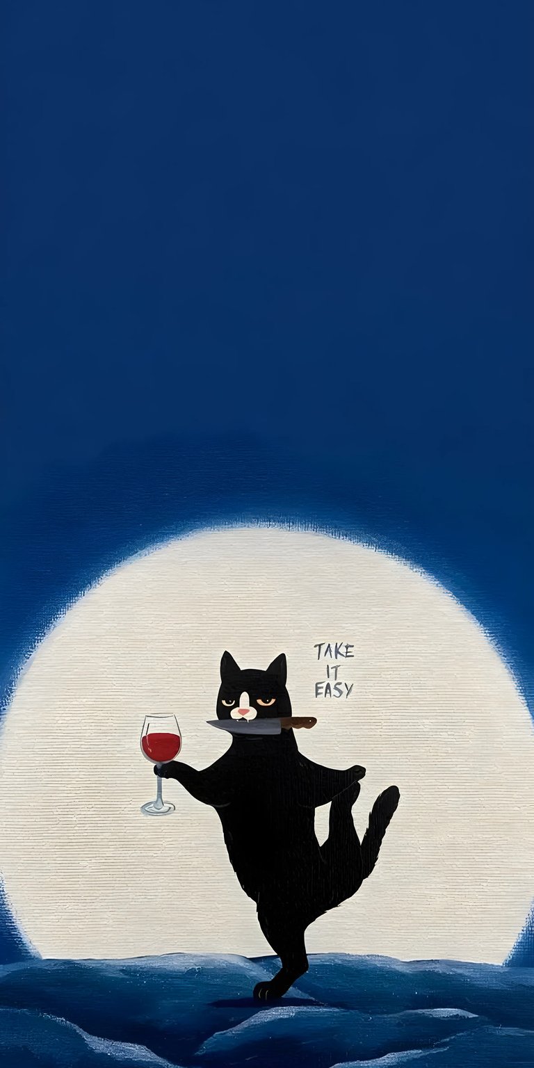 Cat dancing art iPhone wallpaper 4K