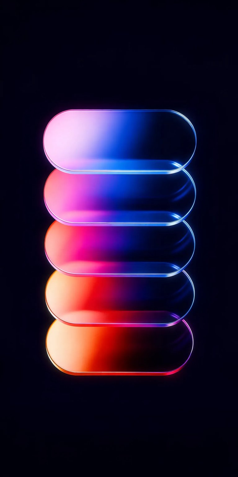 This vibrant gradient glass 4K wallpaper is perfect for your iPhone. The rounded glass shapes glow with hues of blue, pink, and orange, creating a visually stunning wallpaper.