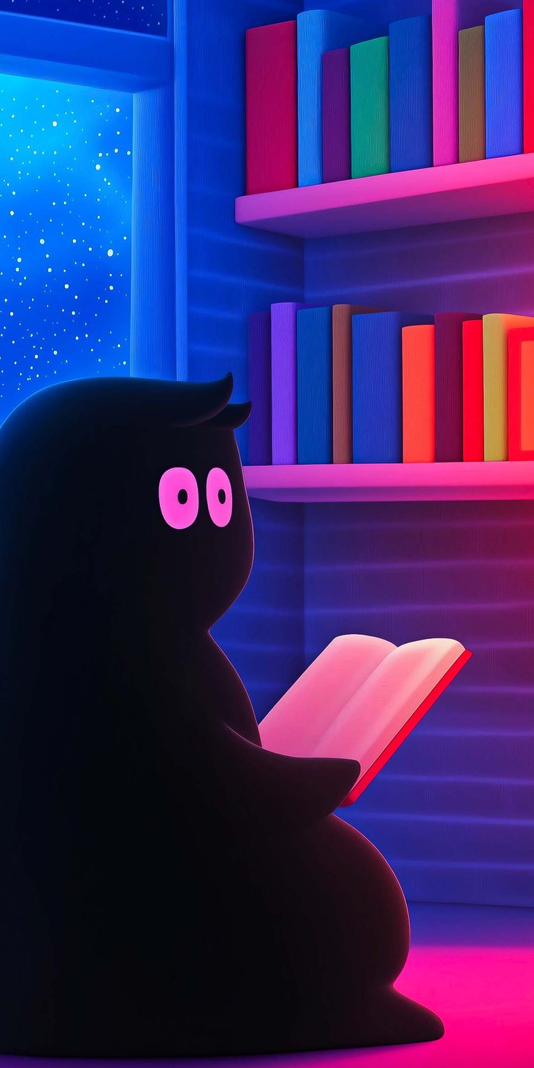 Cute ghost reading a book wallpaper iPhone 4k