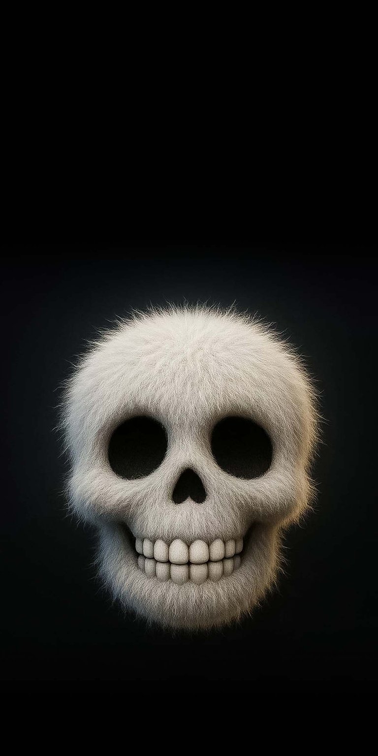 Cute furry emoji skull wallpaper iPhone HD