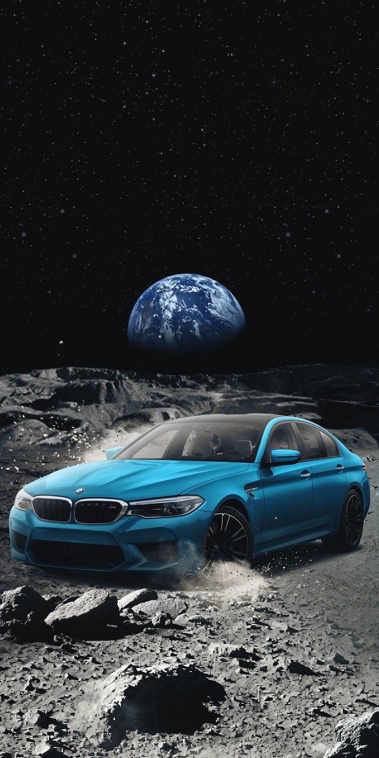 Blue M5 in space wallpaper 4k iPhone