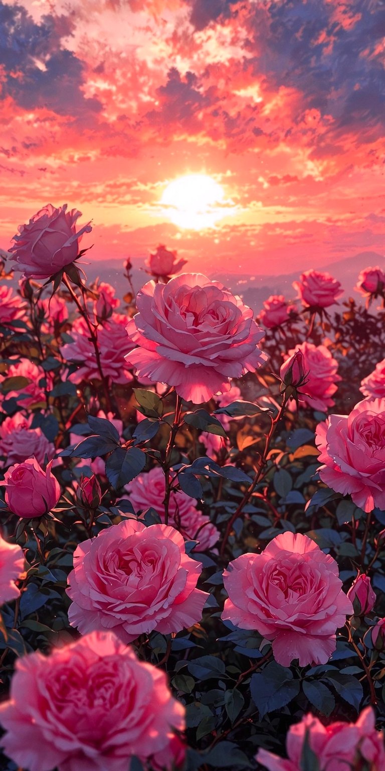 Pink roses 3D spatial wallpaper iPhone 4K