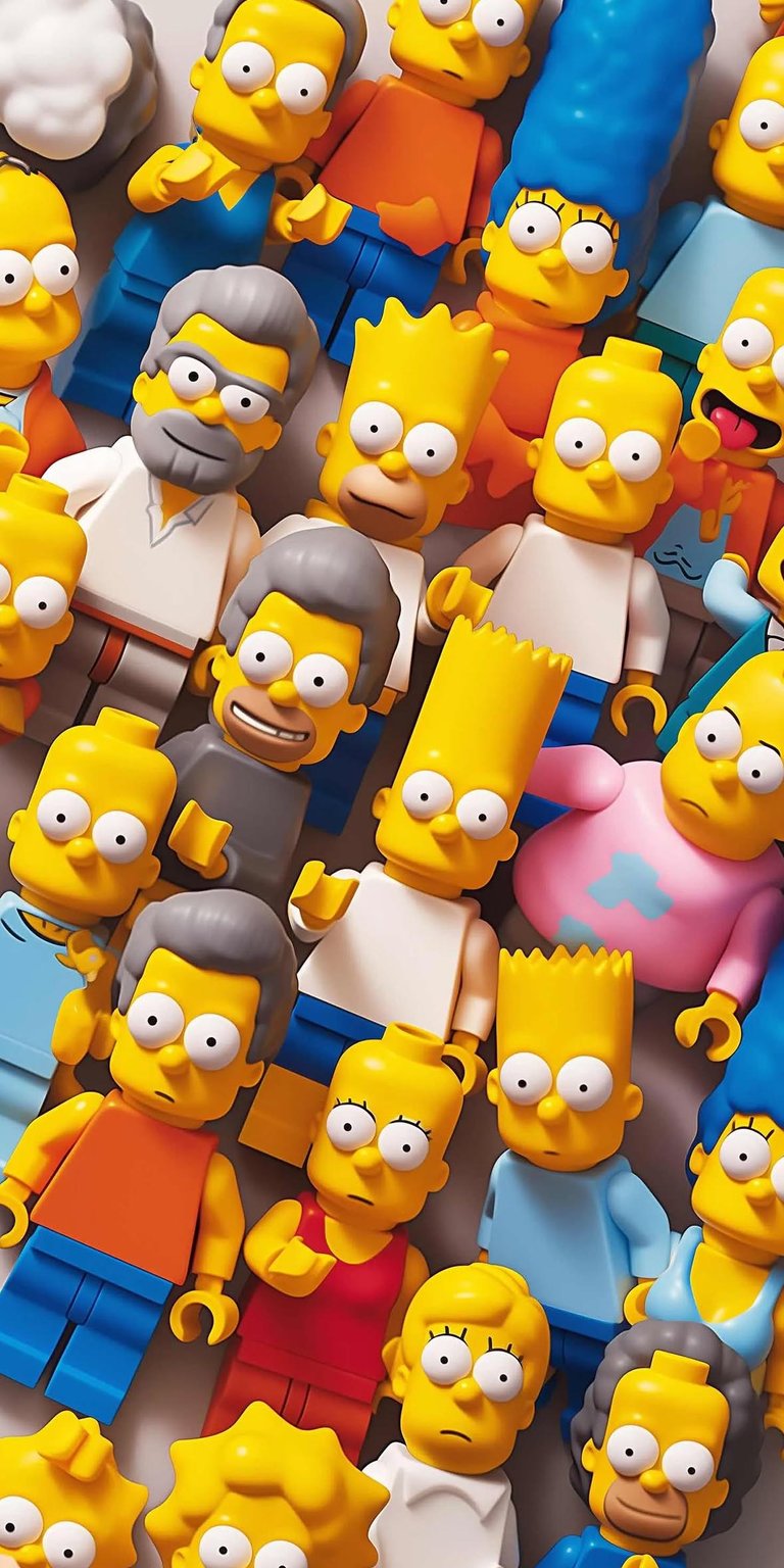 Lego Simpsons characters wallpaper for iOS HD