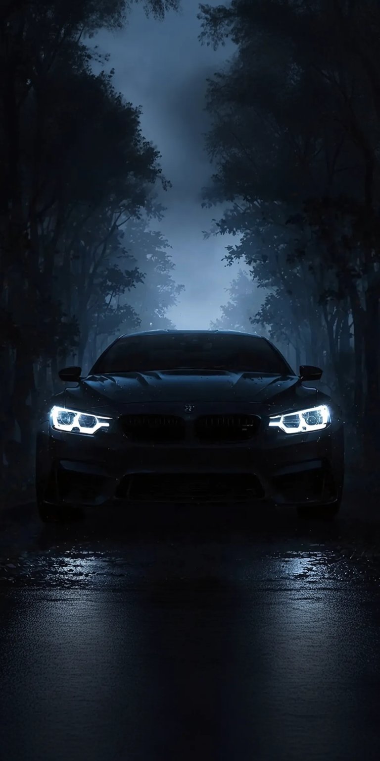 BMW M4 lights iPhone wallpaper 4K