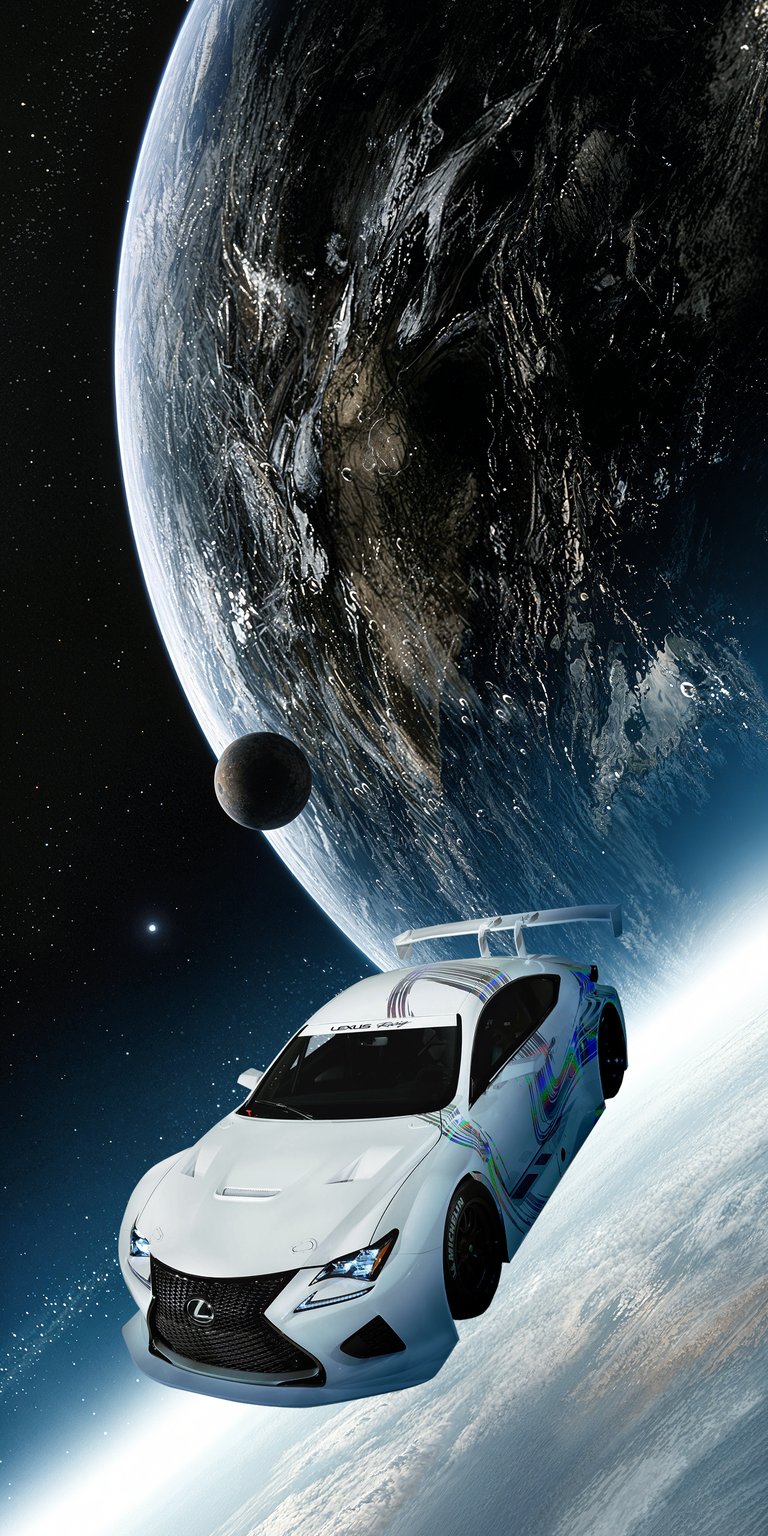 RC F in space wallpaper for iPhone