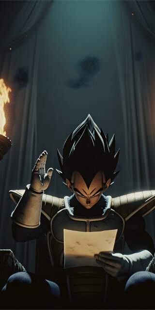 art person illustration dark hand chair torch armchair fire throne anime king dragonball raised baldwin