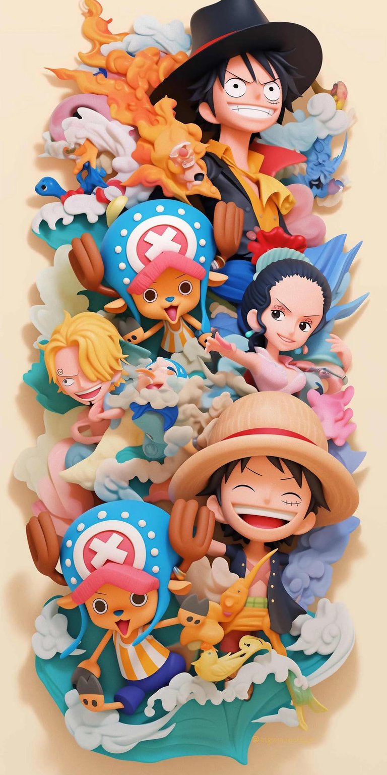 One Piece characters wallpaper iPhone 4K
