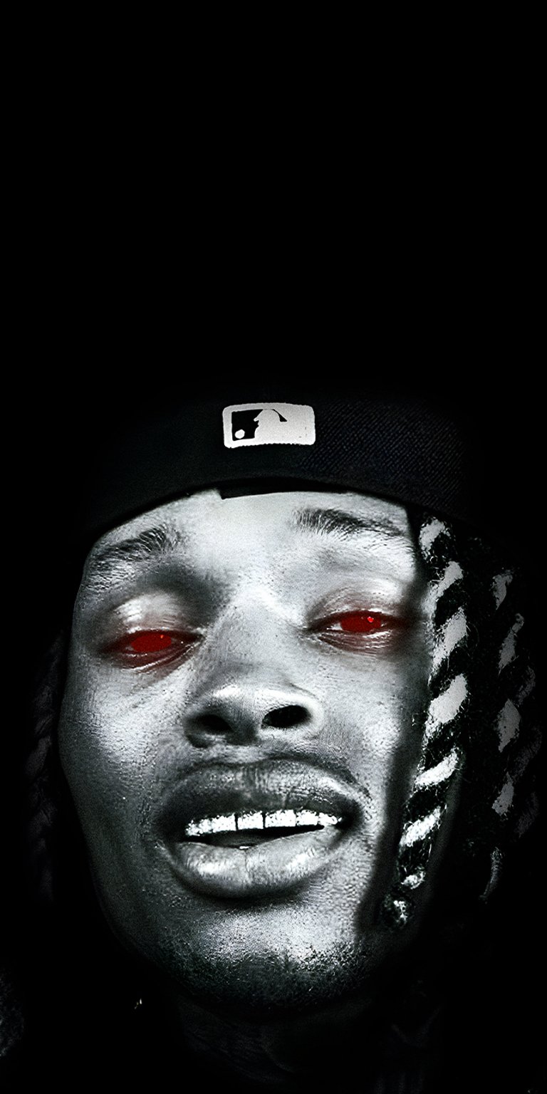 King Von anti piracy screen with red eyes wallpaper