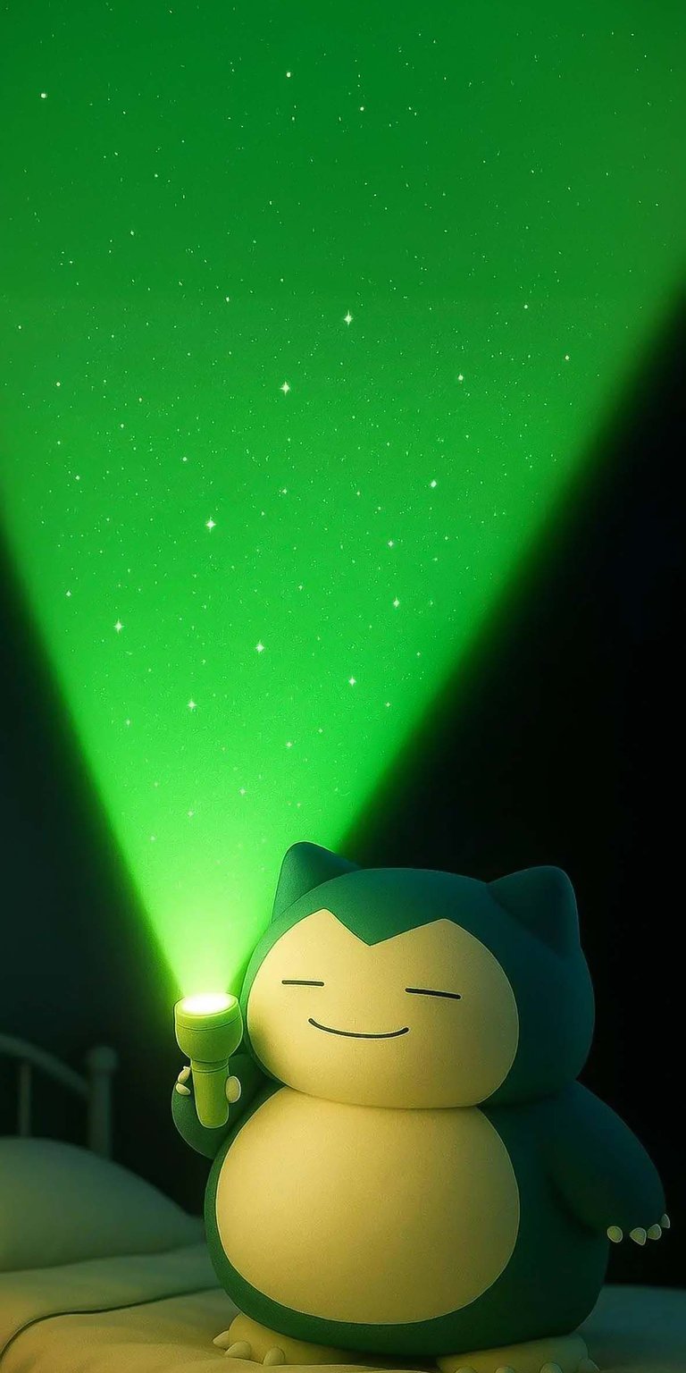 Snorlax holding flashlight iPhone wallpaper