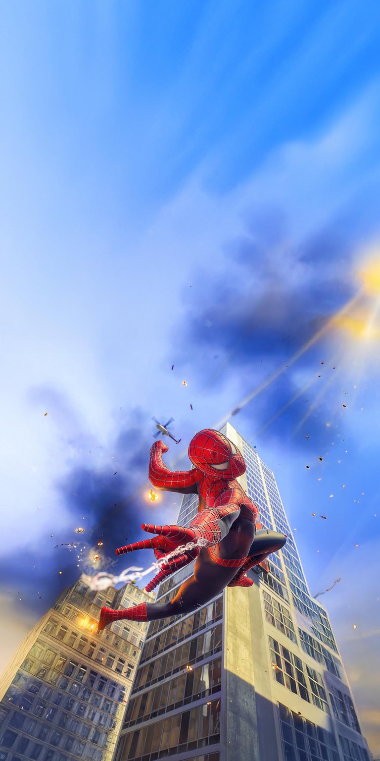 Spiderman climbing iPhone 4K wallpaper
