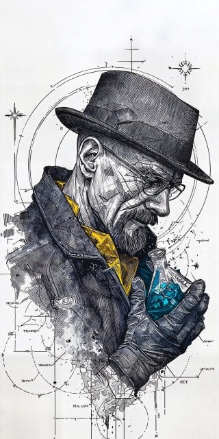 Breaking Bad Heisenberg art iPhone wallpaper HD