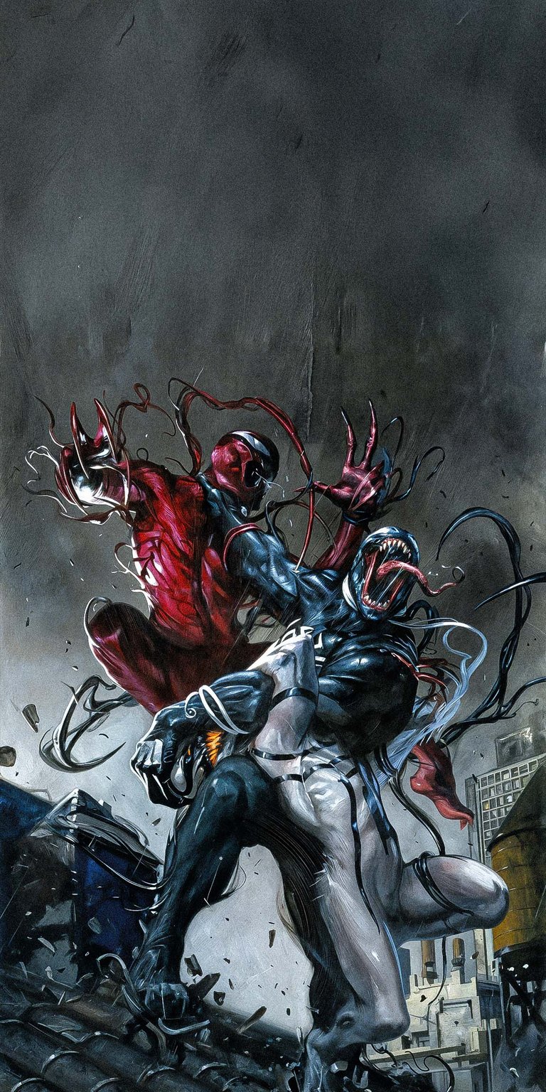 Venom and Spiderman fighting wallpaper iOS 4K