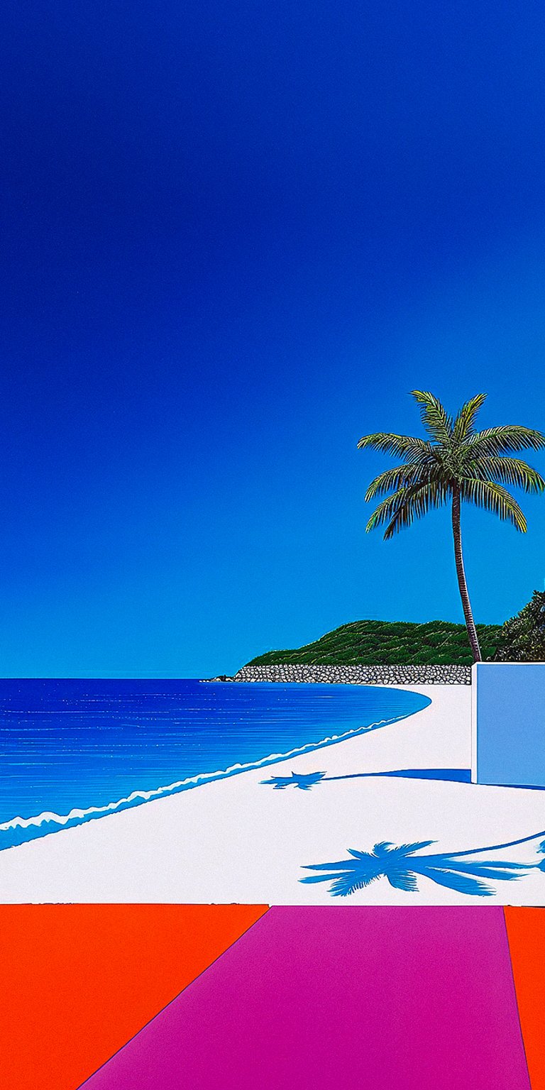 Pixel art beach front wallpaper iPhone 4K
