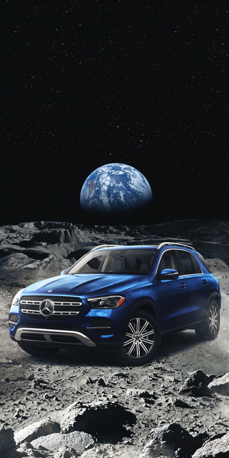 Blue GLE-Class in space wallpaper HD mobile