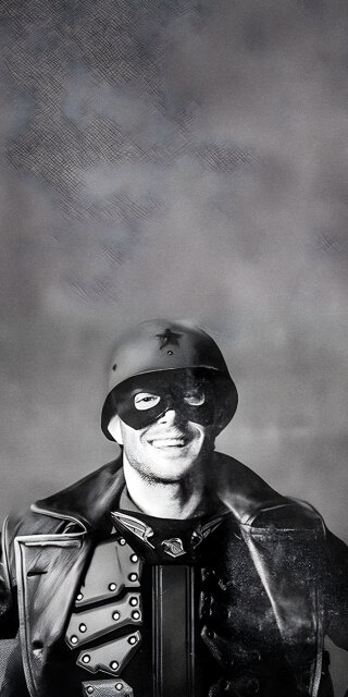 Soldier Boy wearing a mask black and white wallpapers
