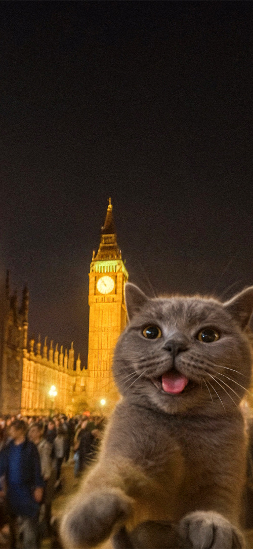 Cat wizard in London matching wallpaper iPhone 4K