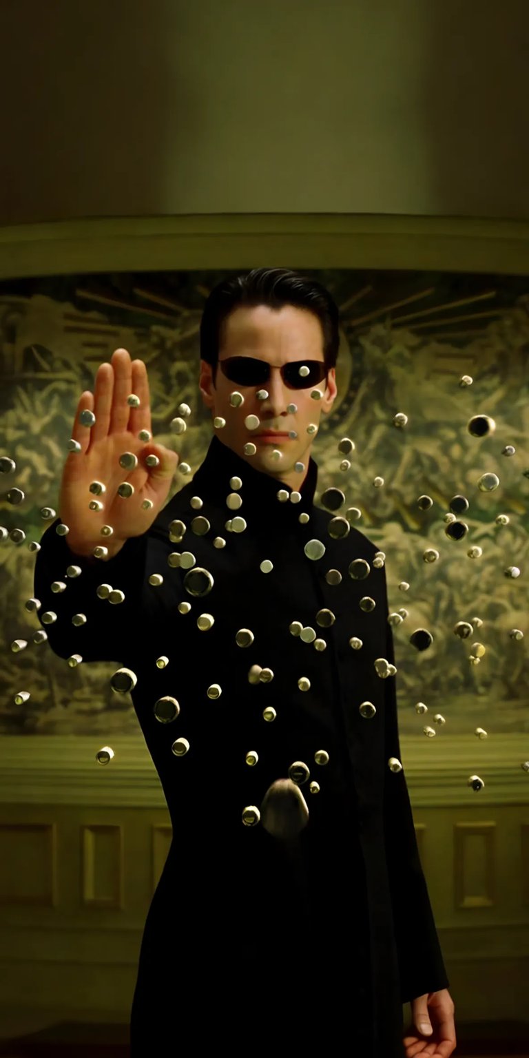 Matrix neo depth effect iPhone wallpaper 4K