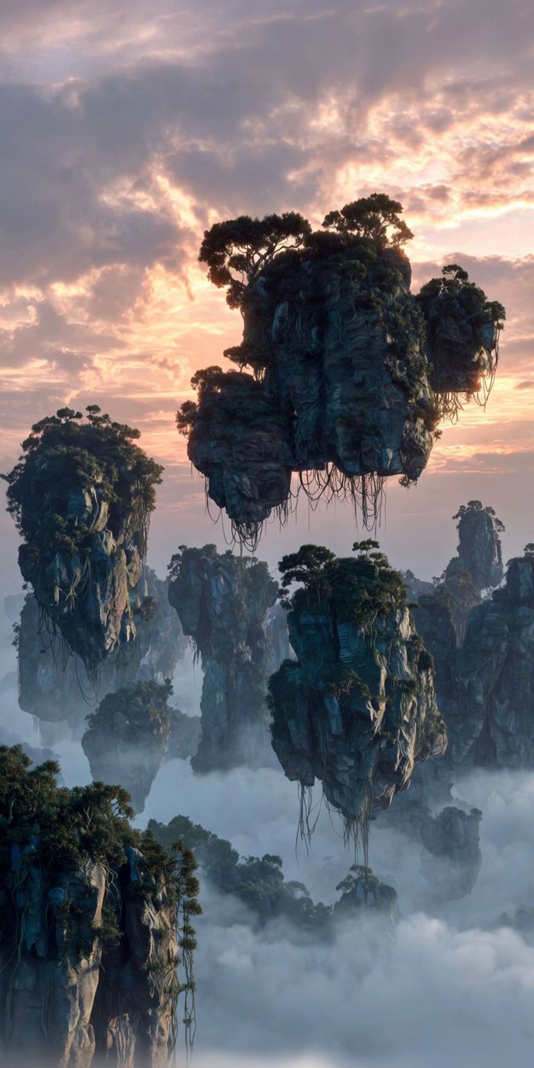 Download this incredible Avatar Mountains 4K wallpaper for your iPhone today. Featuring floating rock formations, wispy clouds, and vine-covered cliffs, this wallpaper is sure to impress.