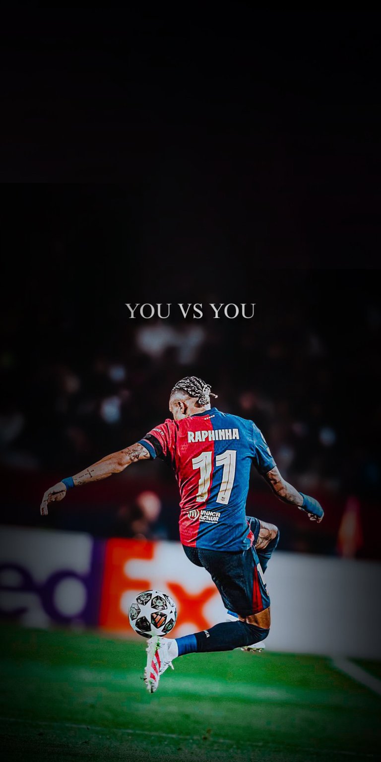 This image features the Brazilian professional footballer Raphinha, known for his time with FC Barcelona and the Brazil national team in full 4K detail
