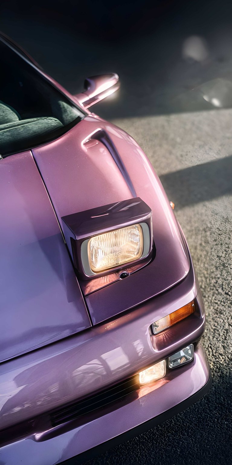 Download this stunning Lamborghini Diablo 4K wallpaper for your iPhone! This wallpaper features the Diablo's purple paint job, pop-up headlight, and sleek front bumper.