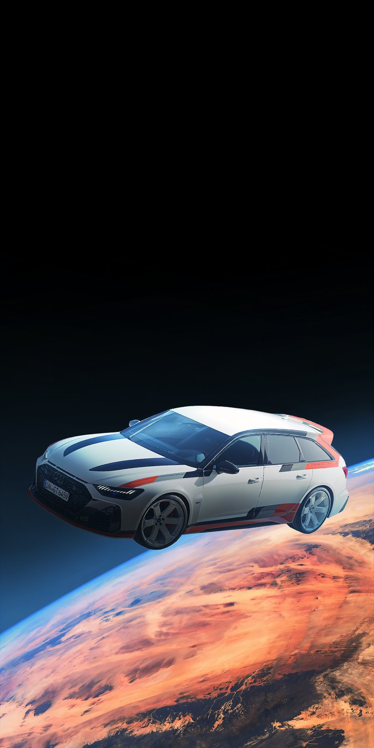 Car in space 3D wallpaper for iPhone