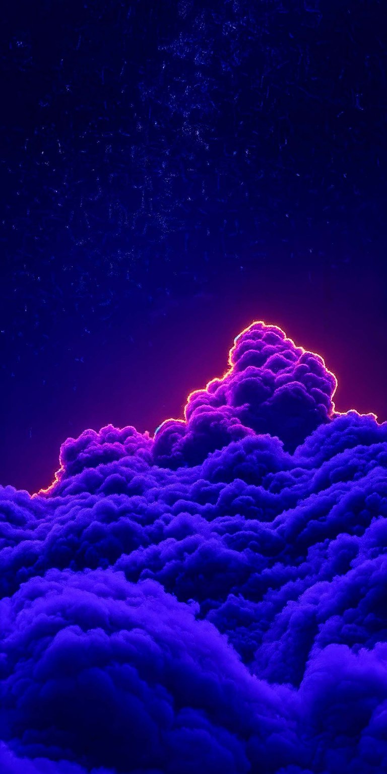 Neon clouds art iPhone wallpaper HD