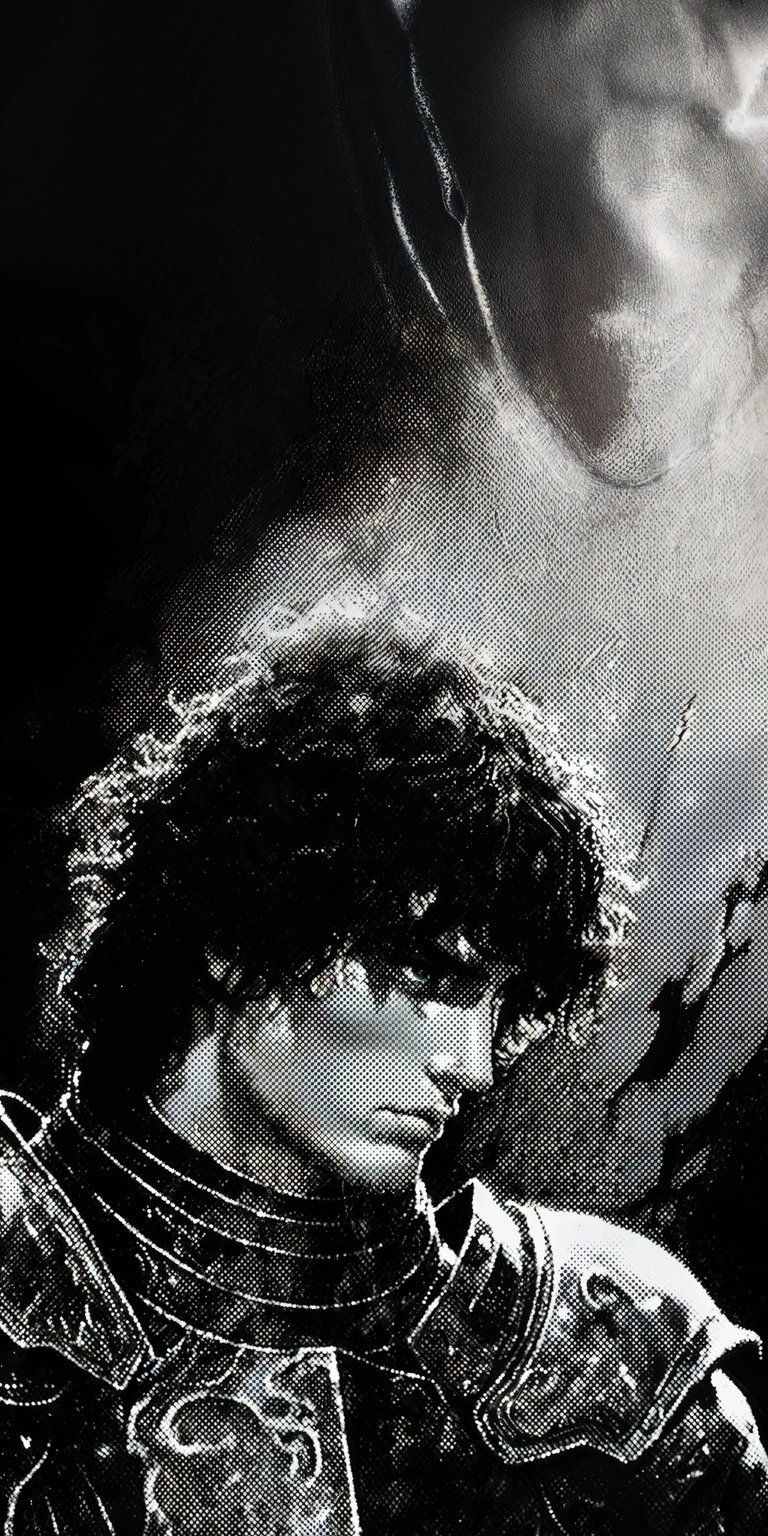 Powerless Malakai Azer knight black and white wallpapers for mobile 4K