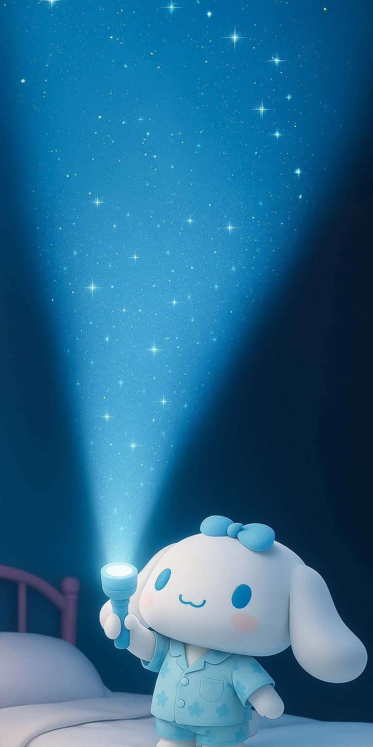 Cinnamoroll holding flashlight iPhone wallpaper