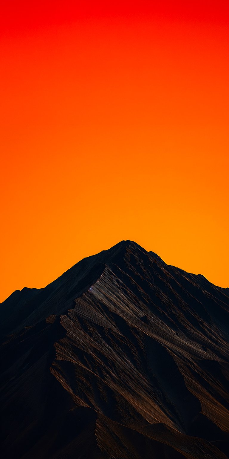 Mountain peak orange sky wallpaper iPhone 4K