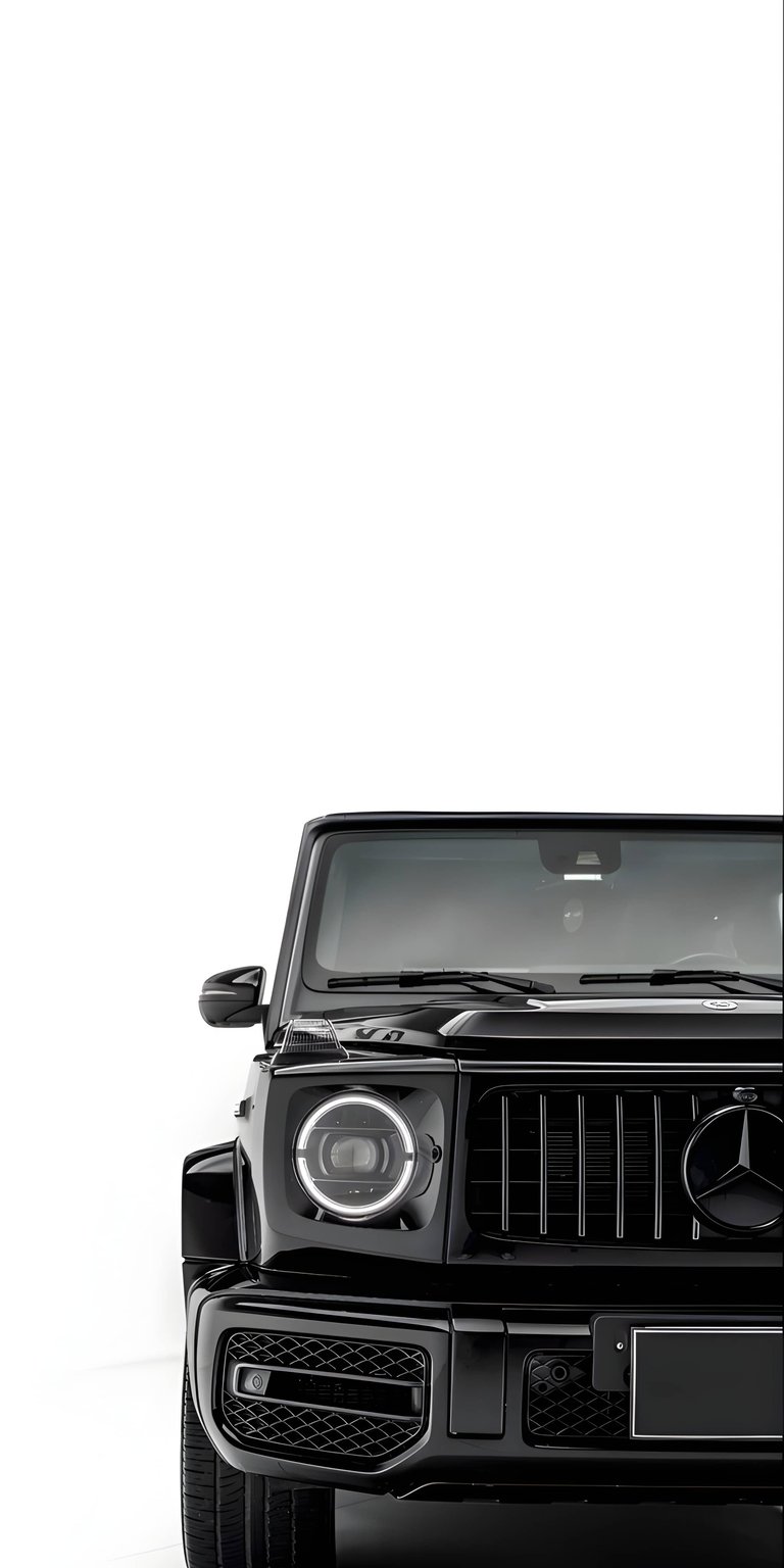 Elevate your iPhone with this stealthy black Mercedes G-Wagon 4K wallpaper showcasing the iconic G-Class front grille. This premium automotive wallpaper captures the bold design and luxury presence of the off-road SUV.