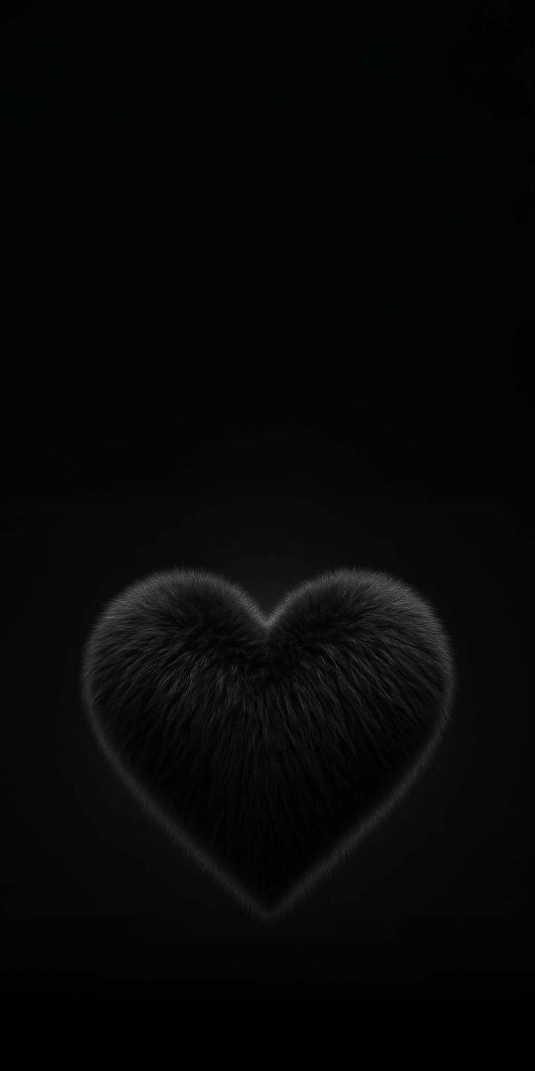 Cute furry black heart wallpaper iPhone HD