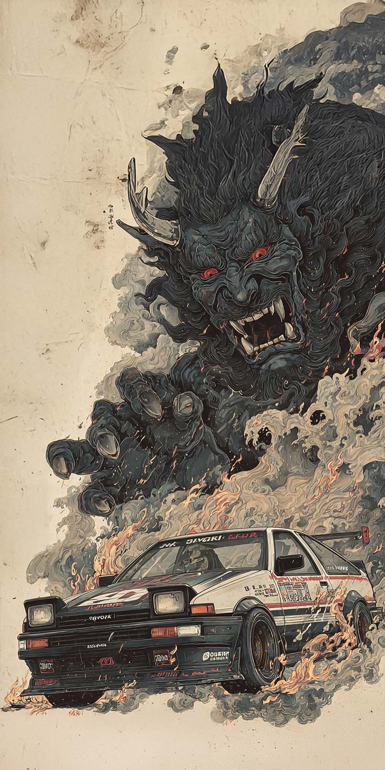 Toyota Initial D Trueno art iOS Wallpaper