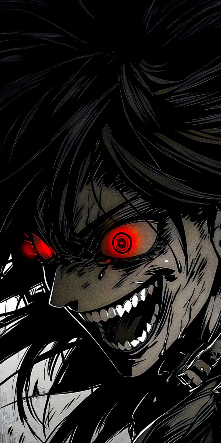 Mad Red Eyes Scary Anime Homie meme wallpaper in 4K