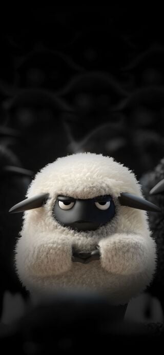 Angry sheep black and white wallpapers
