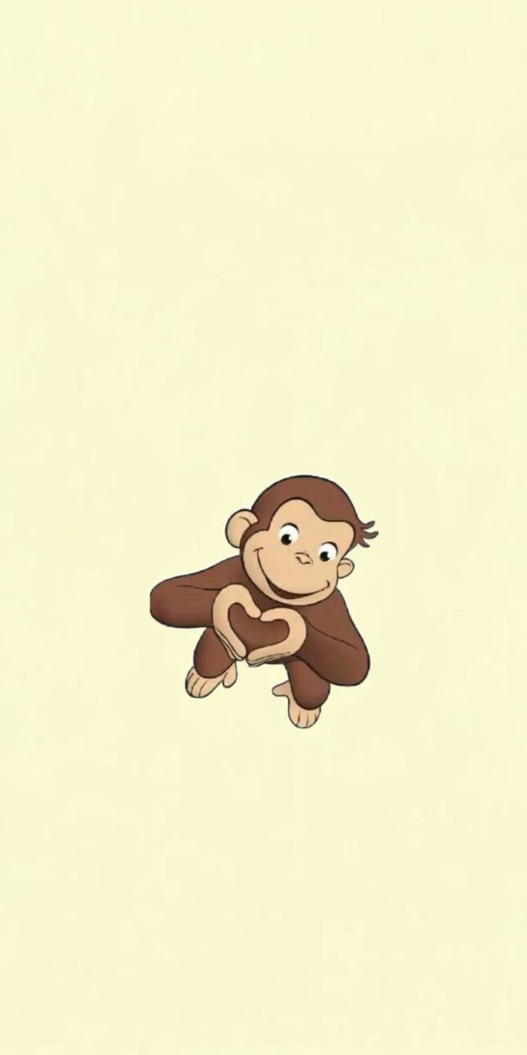 Curious George monkey heart sign hand wallpaper iPhone 4K