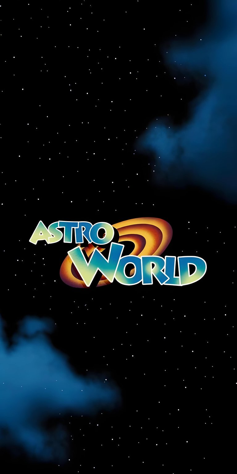 Download this vibrant Astroworld 4K wallpaper for your iPhone, showcasing the iconic logo amidst a starry expanse and subtle wisps of cosmic blue clouds. This wallpaper brings the energy of the music festival right to your mobile device.