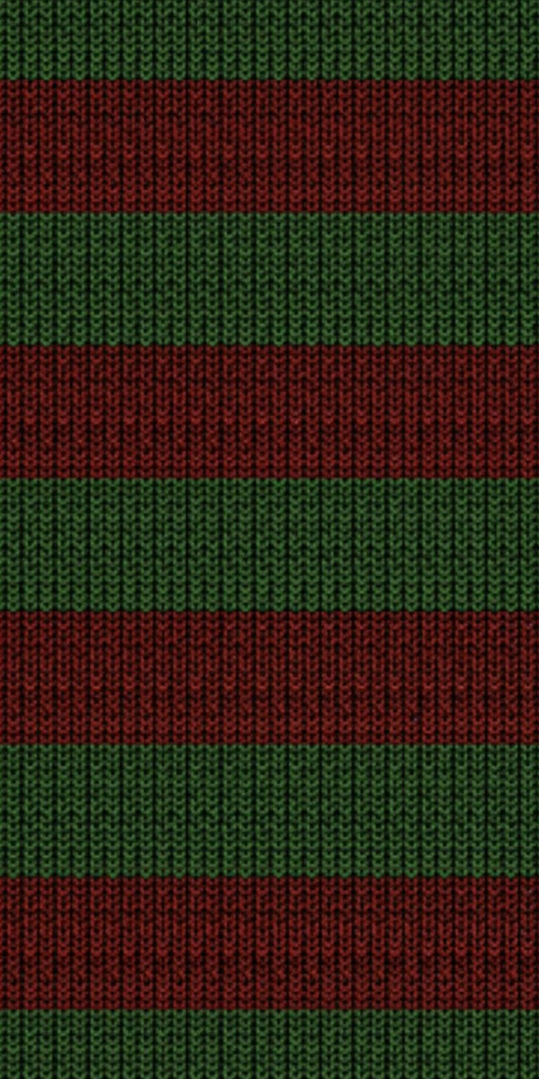 Download this Freddy Krueger-inspired 4K wallpaper, featuring the iconic red and green striped pattern, perfect for your iPhone. This wallpaper showcases a textured, knitted design that will add a unique and nostalgic touch to your phone.