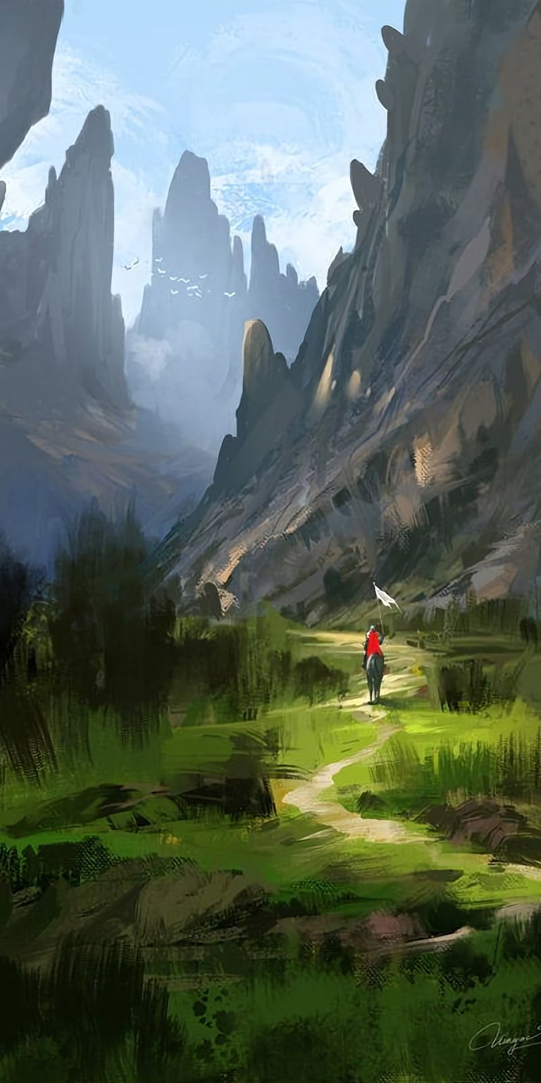 Man riding a horse in the valley wallpaper HD