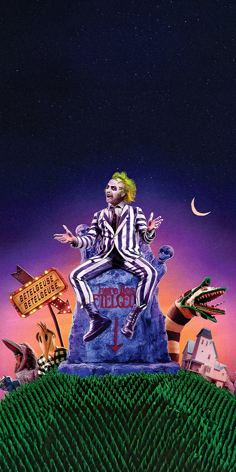 Beetlejuice sitting poster wallpaper in 4k