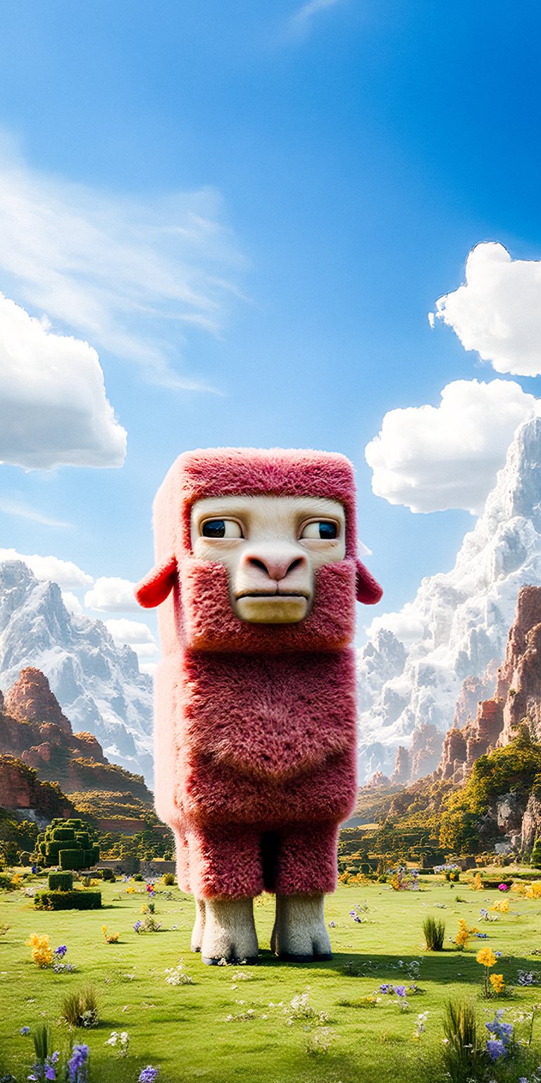 Pink Sheep Minecraft wallpaper for iPhone 4K