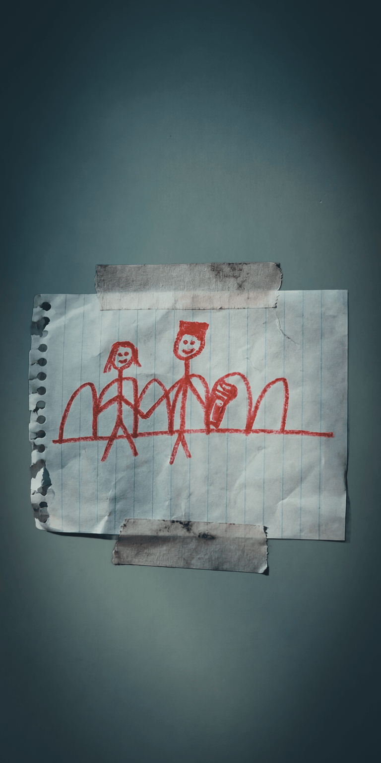 A faithful recreation of the eerie crayon drawing by Will Byers from Stranger Things. Taped to a cold grey wall, the drawing depicts a stick-figure family shadowed by the looming, multi-limbed Mind Flayer. A must-have for fans of the Upside Down and the chilling atmosphere of the Netflix series.
