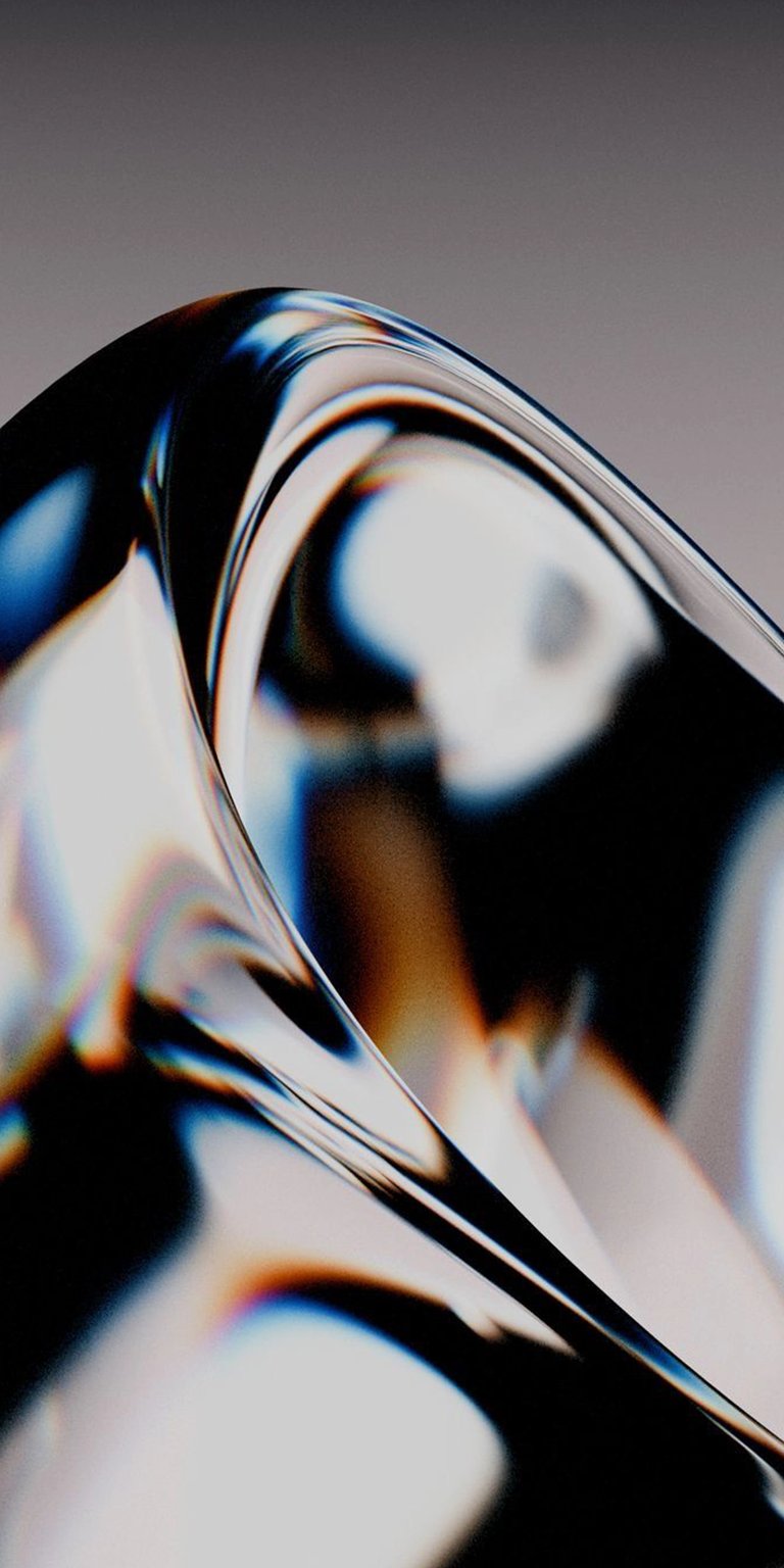 Download this abstract 4K wallpaper for your iPhone, featuring a dynamic, fluid design. This stunning wallpaper showcases iridescent refractions and high contrast black and white details.