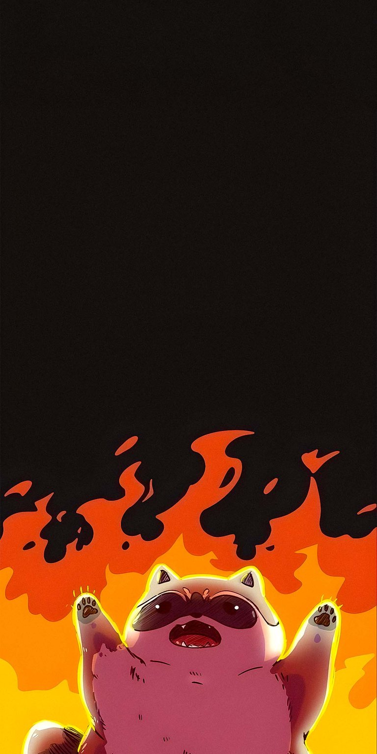 Burning raccoon wallpaper iPhone