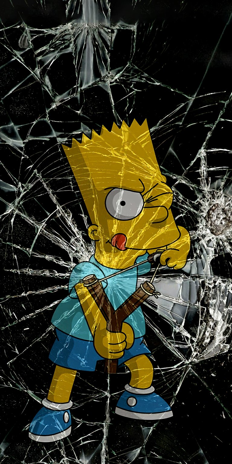Bart Simpsons shattered glass wallpaper iPhone 4k
