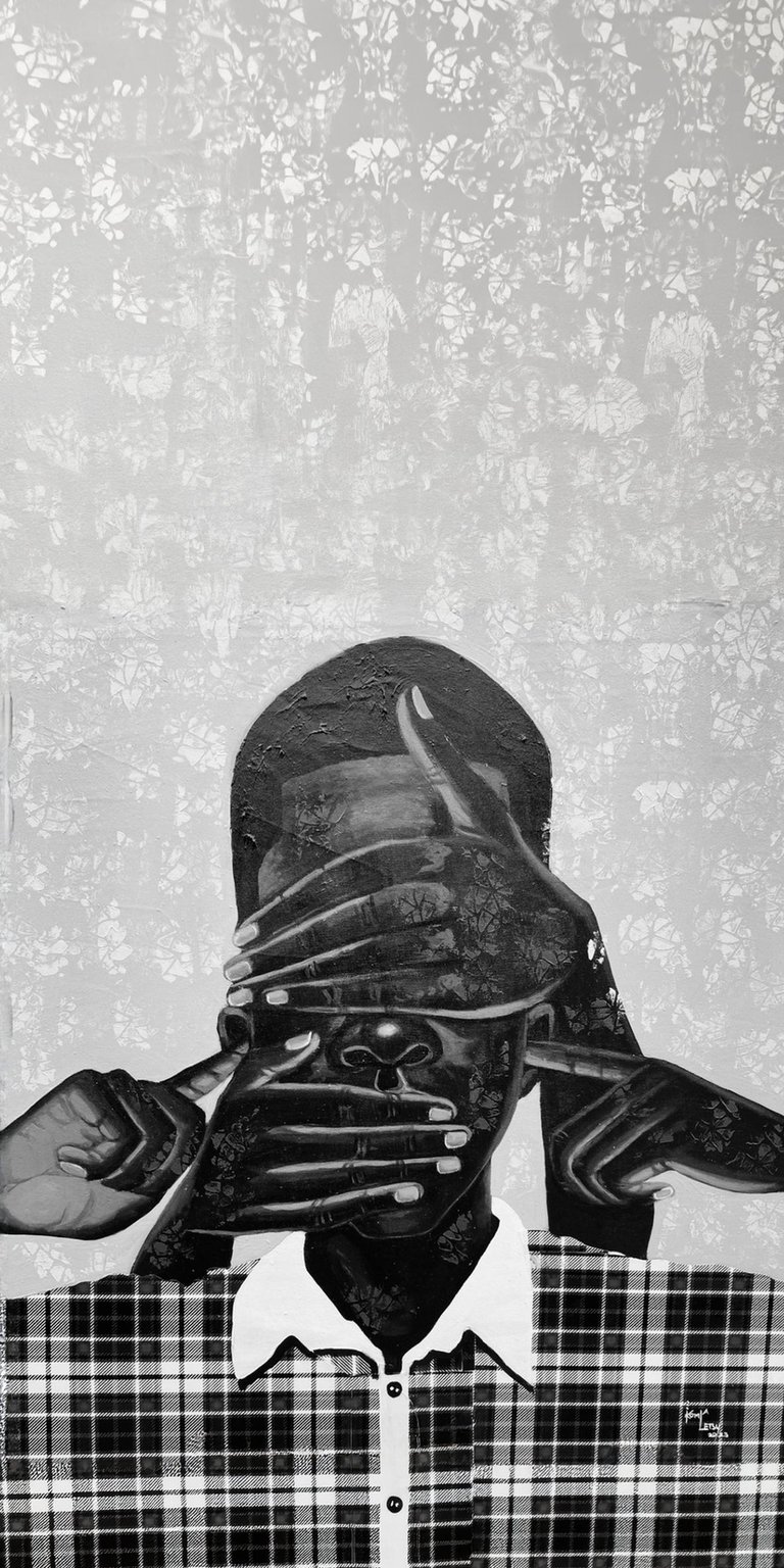 A striking black and white 4K wallpaper featuring an abstract portrait of a man with multiple hands. This Aesthetic wallpaper creates a deep, artistic atmosphere for your iPhone.